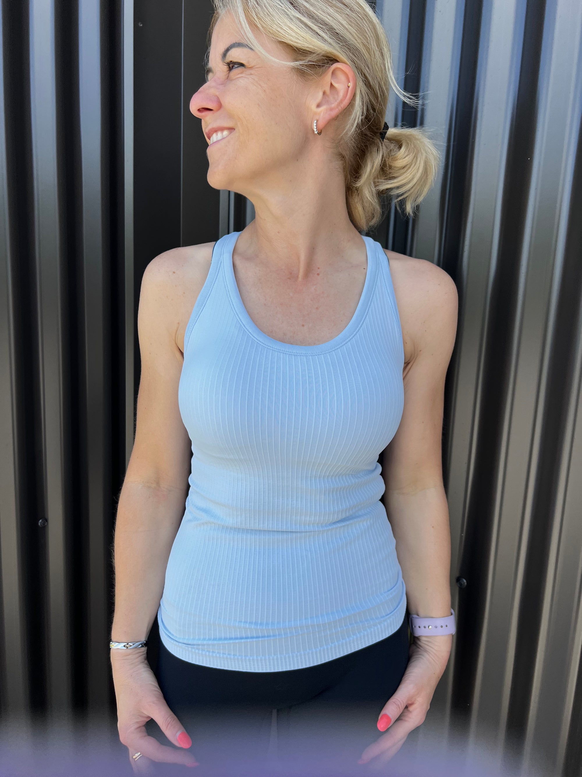 Rach Ribbed Mid/Long Length Muscle Singlet