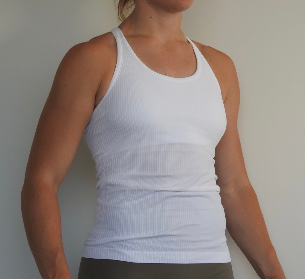 Rach Ribbed Mid/Long Length Muscle Singlet